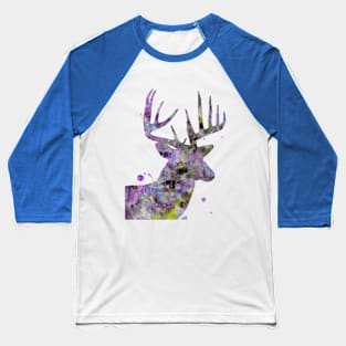 Watercolor Deer Portrait Baseball T-Shirt